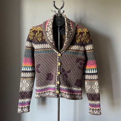 Ivko Women’s Colorful Wool/Nylon Shawl Collar Cardigan – Size 38EU / 6US / 10UK - Picture 2 of 14