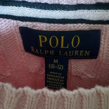 New Polo Ralph Lauren Pink Cable Knit Sweater Boys M Official