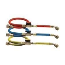  HP6L 3-Pack 6' Refrigerant Charging Hoses | 1/4 Inch SAE, In-Line Ball Valve, 