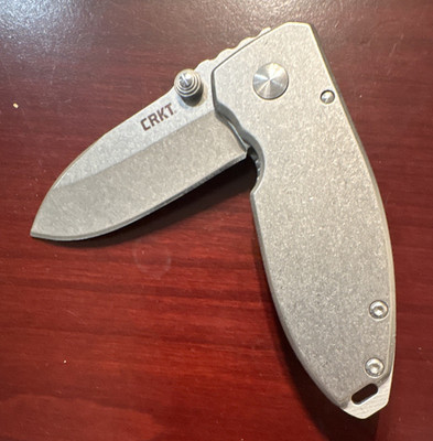 CRKT Squid 2490 Manual Frame Lock Stainless Steel Drop Point Pocketknife Clip