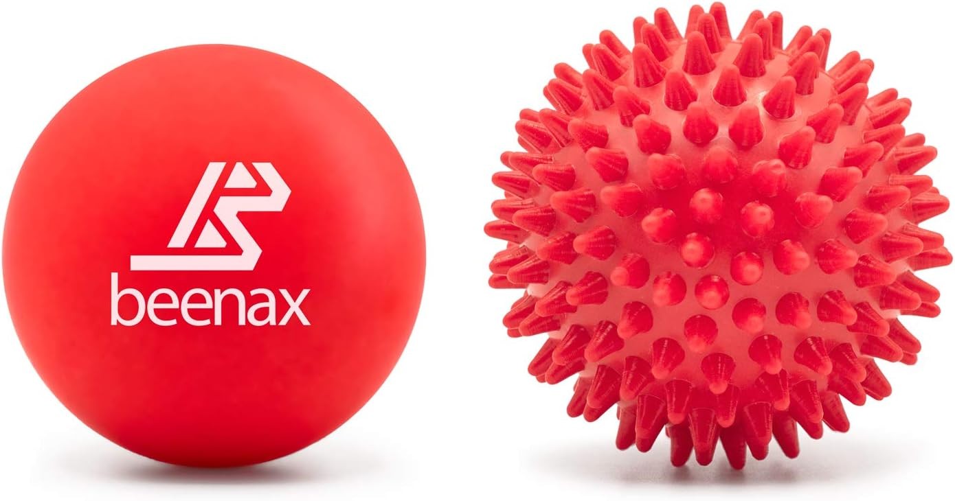 Beenax Lacrosse & Hard Spiky Massage Ball Set - Trigger Point, Myofascial Relea