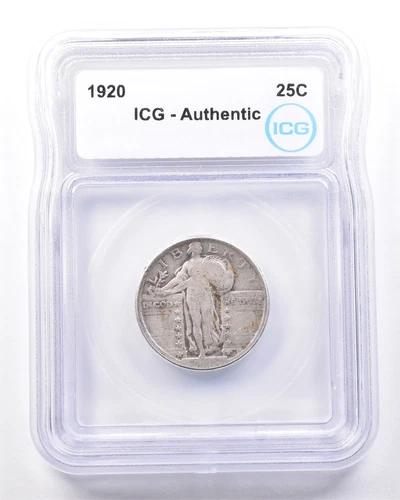 1920 Standing Liberty Quarter Authentic ICG *7223