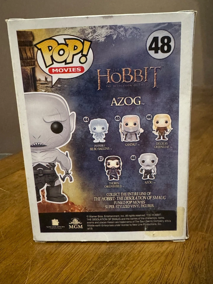 Vinilo Pop-El Hobbit #48 Azog (desgaste de caja/pegatina residuo-ver fotos) + protector Foto 3 de 4