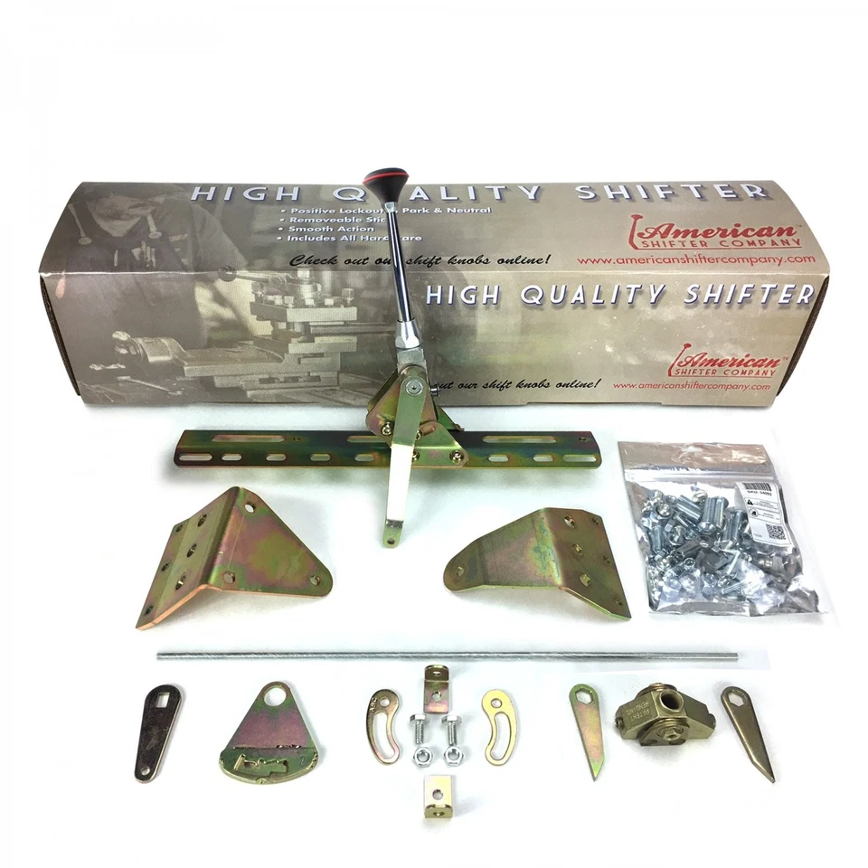 Kit de palanca de cambios de transmisión de cambio lateral con 6 brazos cromados para GM TH350 Foto 2 de 4