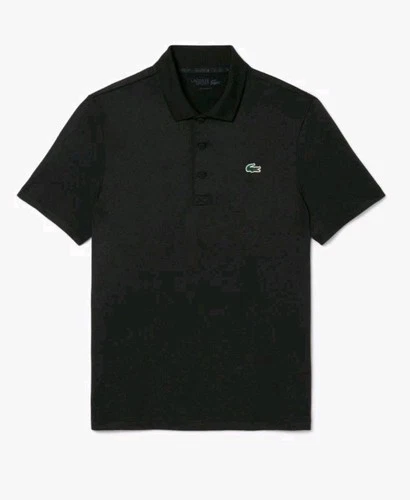 NWT Men's Lacoste Polo Shirt Ultra-Dry Regular Fit UV Protect Golf PoloBlack XL