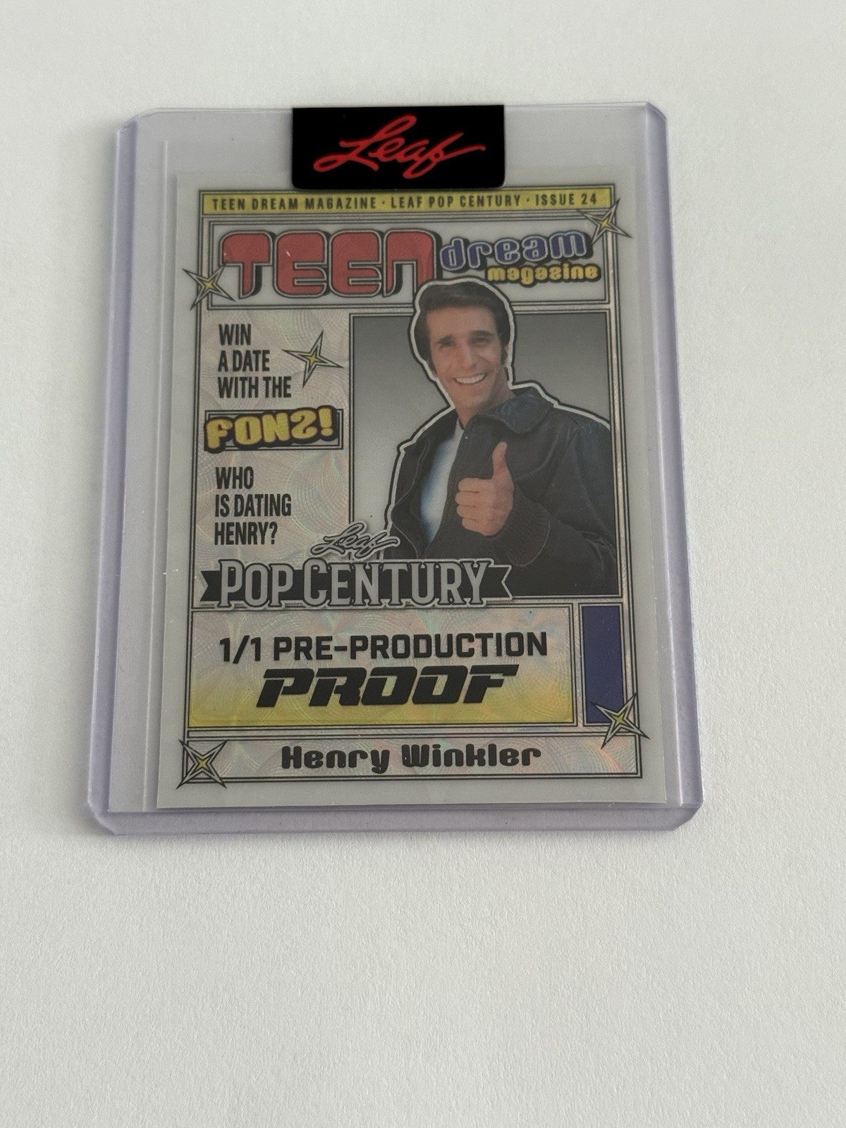 Henry Winkler 2024 Leaf Pop Century Teen Dream 1/1 Pre-Proof Production
