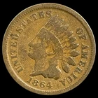 1864 Indian Head Cent - Antique United States of America 1c Penny Coin