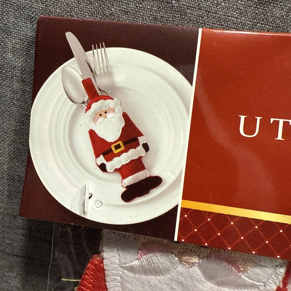 Bed Bath & Beyond Set of 12 Santa Utensil Holders Holiday Christmas NEW - Image 3 of 4