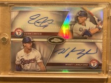2024 Topps Chrome Evan Carter & Wyatt Langford Dual Auto /10 - RANGERS