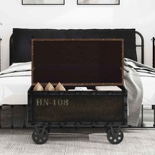 Massivholz Truhenbank Kunstleder 80,5x41x50cm Sitzbank Sitztruhe Bank vidaXL