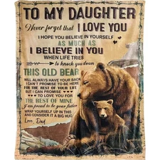 To My Daughter Personalized Daughter Blanket From Dad, Cherished Keepsake Gift
