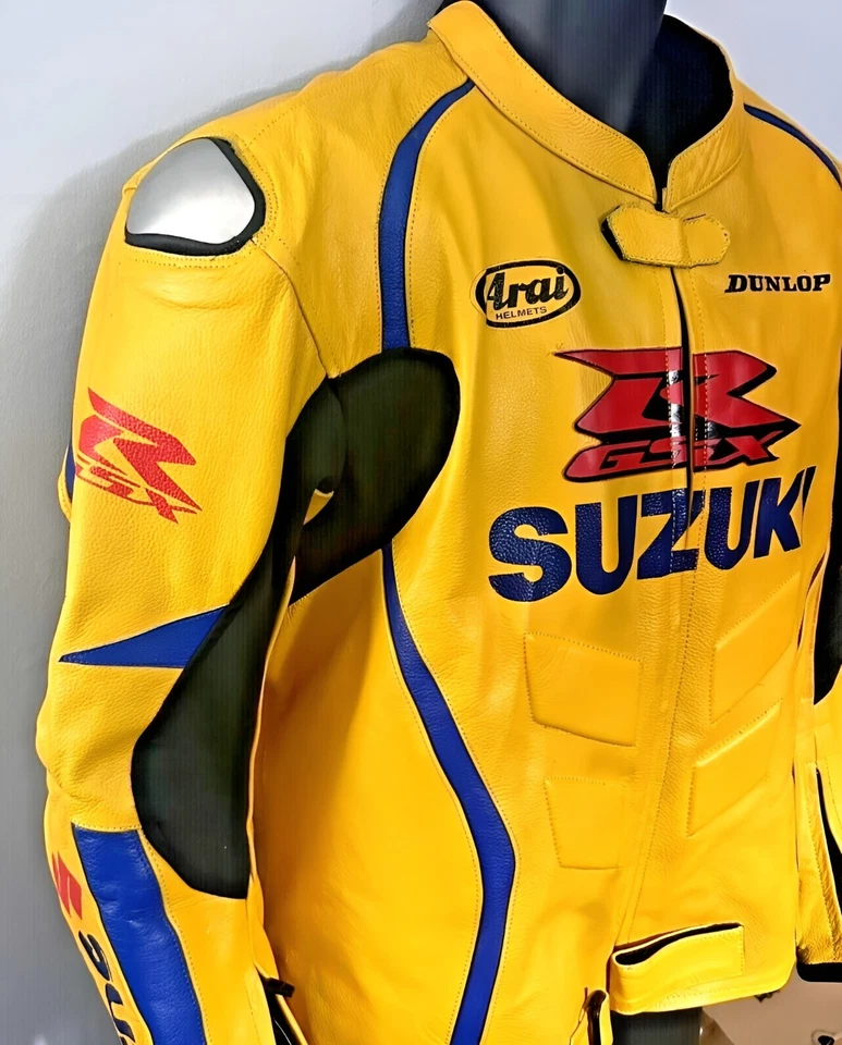 Chaqueta de cuero para moto Suzuki GSXR Foto 2 de 4