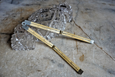 #ad Antique STANLEY No. 92 1 2 RULER 4 FOLD 1 FOOT IVORY GERMAN SILVER TRIM $250.00