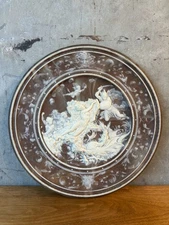 Incolay Stone Cameo Wall Plaque Perseus Andromeda Greek Mythology Relief Art 14"