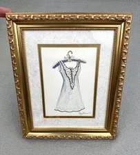 Peggy Abrams Framed Art Print Lingerie Victorian Style Gold Frame
