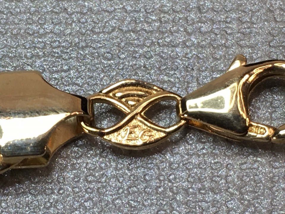 EG 14K Gold Made In Turkey Hollow Byzantine Necklance Chain 18