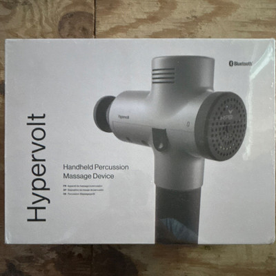 Hyperice Hypervolt Massage Gun, Bluetooth, Percussion, Battery, 5 Heads, Silver