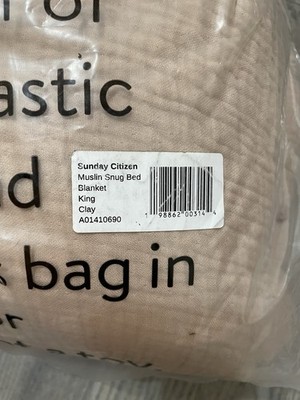 Sunday Citizen Muslin Snug Bed Blanket King Clay,  Comforter /Out Of Package NEW