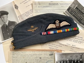 original ww1/2 RFC/RAF military medal winner pilots cap wings badge FO J G GORE