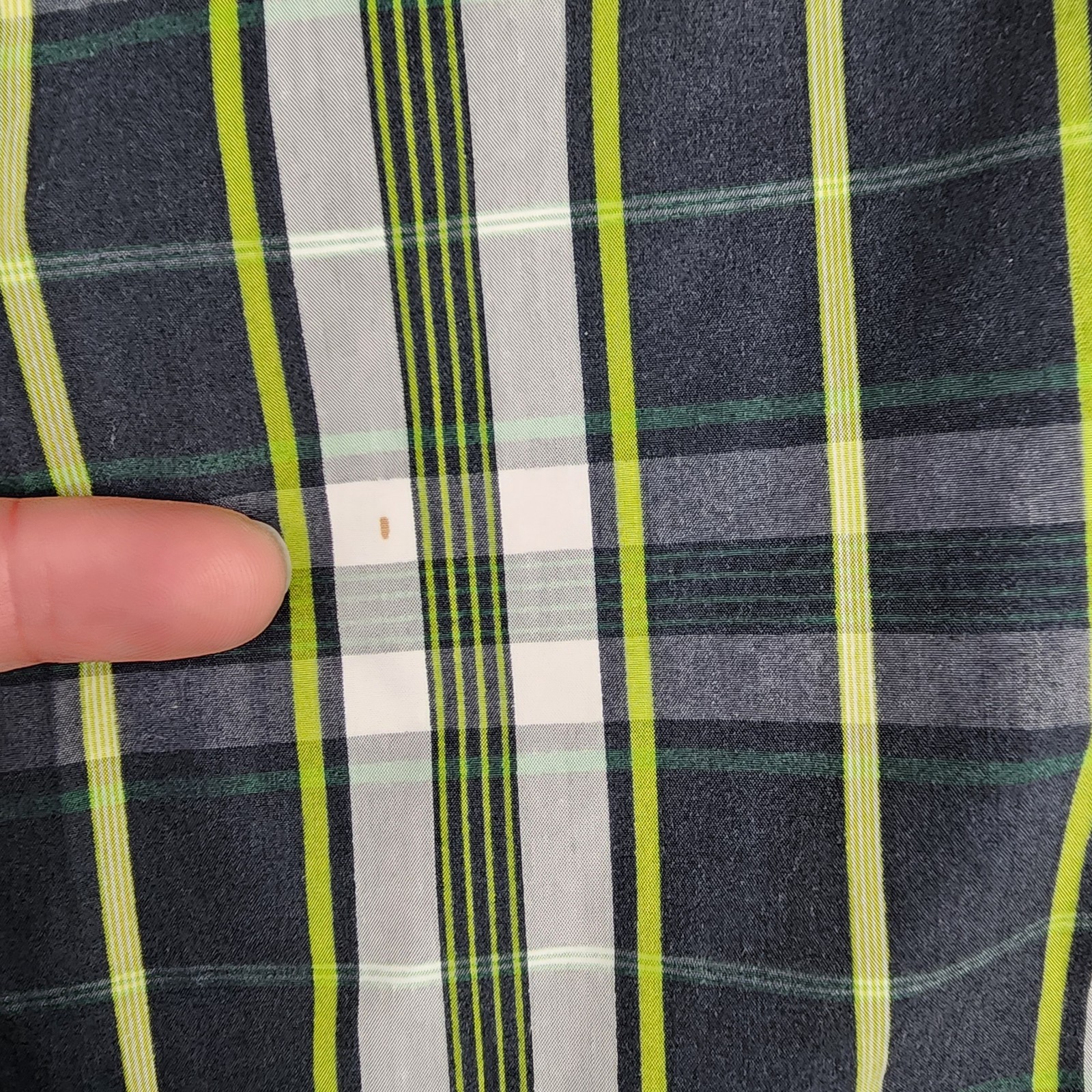 Paul Smith Shirt Mens Large Black Gray Green Plaid Long Sleeve Button Up Casual