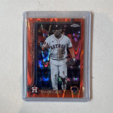 2025 Topps Chrome Update Isaac Paredes Orange Wave Refractor Houston Astros /25