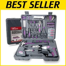 Pink 44PCS Tool Kit Set with Cordless Screwdriver Lady Tools