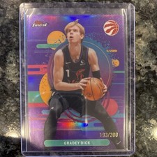 Topps Finest Gradey Dick #142 Uncommon Purple Refractor /200 Raptors 2025-26
