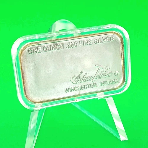 1oz SilverTowne Prospector Silver Bar. 999Fine Vintage Toning In Capsule