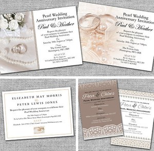 personalised pearl 30th wedding anniversary invitations invites ebay