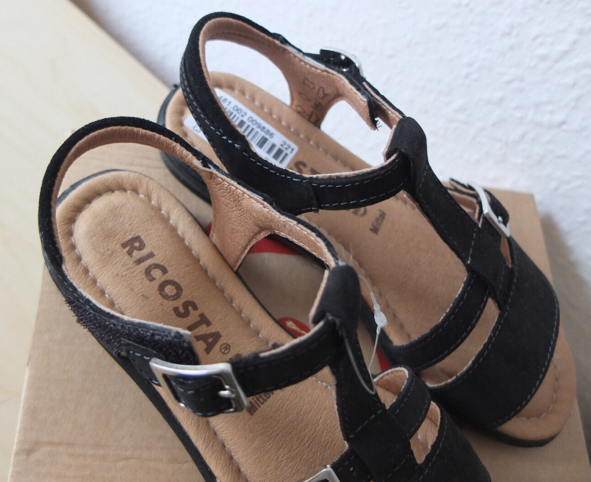 RICOSTA KALJA Leder Sandalen 32 M NEU Schwarz mit Klett