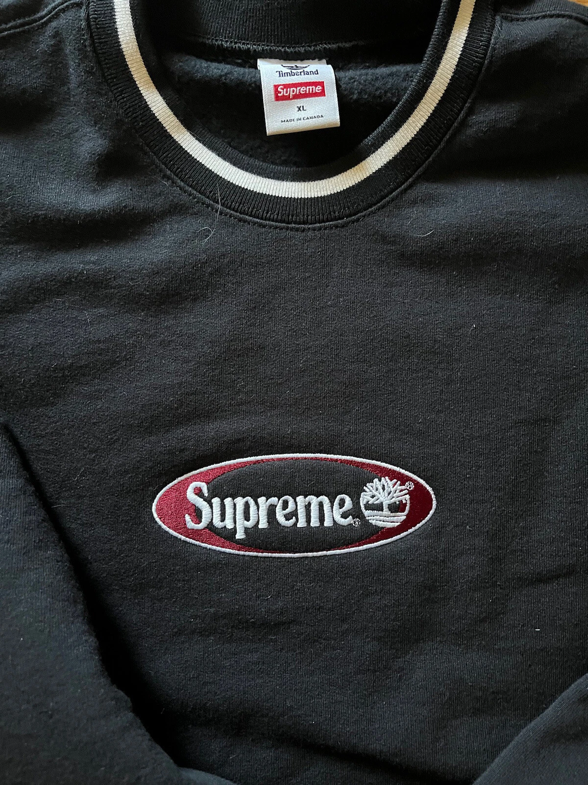 Pull col rond noir Supreme x Timberland taille XL