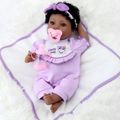 Lifelike 18 inch Black Reborn Baby Doll Gift Set - Perfect for Nurturing Play - Picture 7 of 9