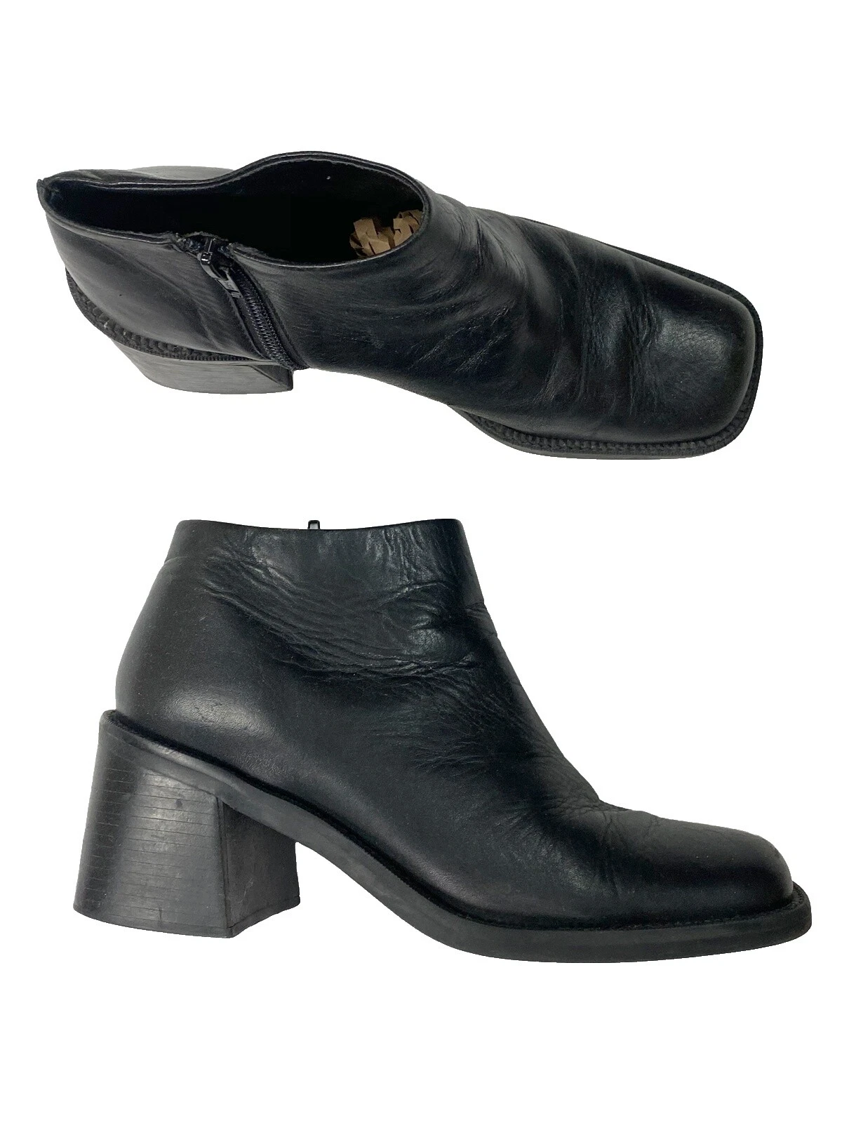 Leather Wear to Work Heels Vintage Shoes for Women