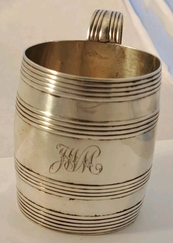 GEORGIAN English Sterling Silver Hooped CUP CAN c.1800 CA makers Mark NICE - Picture 3 of 14
