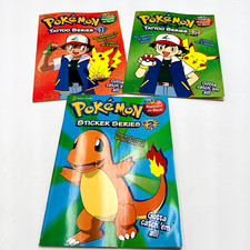 Vtg Pok mon Golden Books 1999 Tattoo Stickers Series 1 2 Activity Book