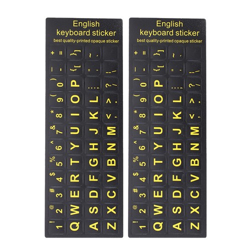 2 Pcs Keyboard Stickers English Replacement Letter Computer for Laptop - Afbeelding 8 van 12