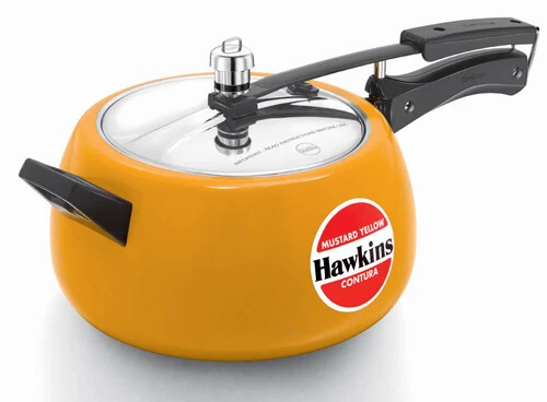 Hawkins CMY50 Contura Pressure Cooker, 5 L, Mustard Yellow