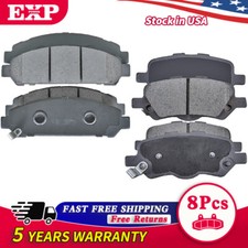 Front Rear Ceramic Brake Pad w/Hardware for 2009 2010 2011 12-2016 Toyota Venza