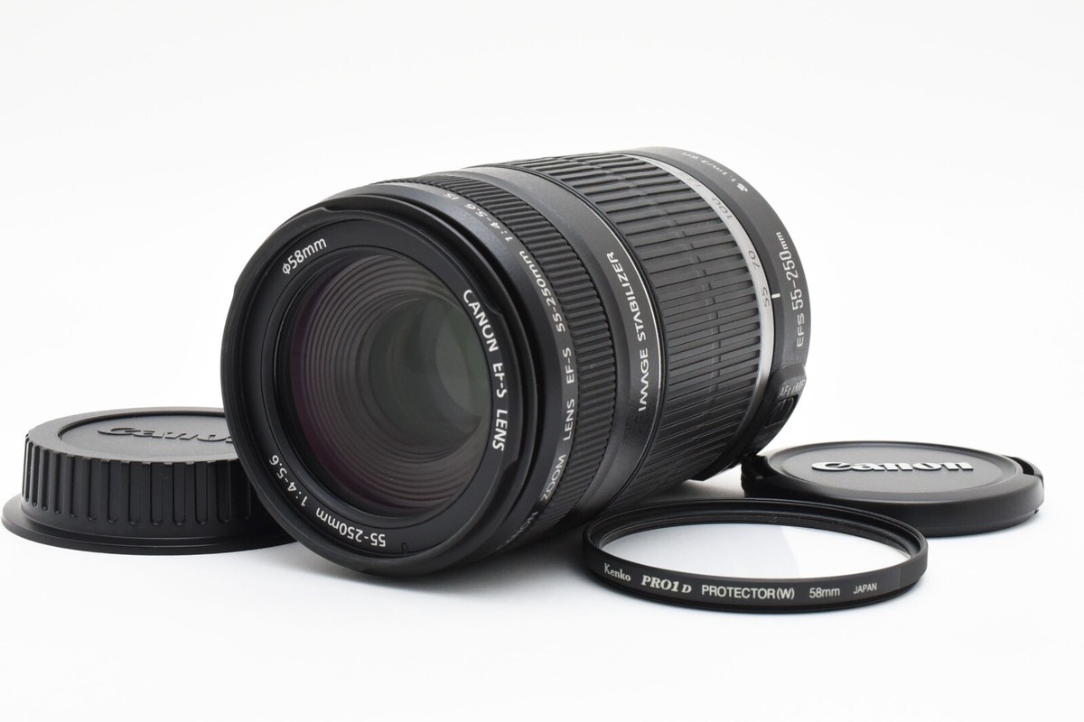 Top MINT /Caps ] Canon EF-S 55-250mm f4-5.6 IS Telephoto Lens from