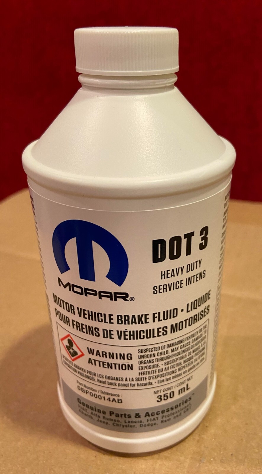 Chrysler Dodge Jeep Ram Mopar Dot 3 Brake Fluid 12 FL OZ OEM 0BF00014AB