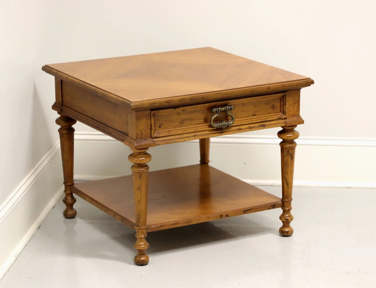 Drexel side sale table with drawer
