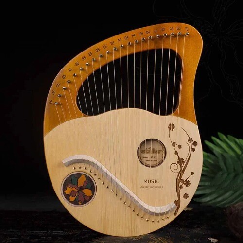 Wooden 15 String Harp Rare Musical Instrument Children Professional