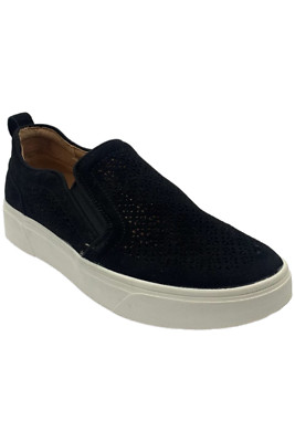 Vionic Kimmie Perforated Suede Slip-On Sneakers Black