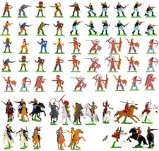 Britains Deetail Vintage Western Bundle - 65 figures - poses and colors may vary