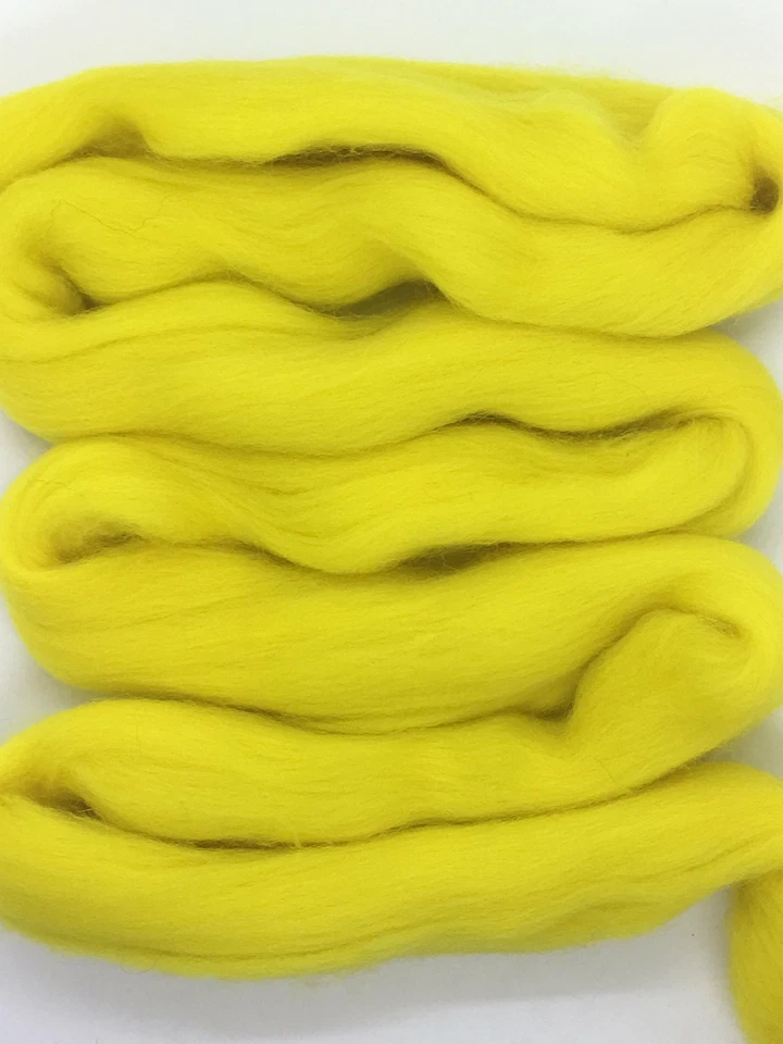 Lemon Drop Yellow Wool Top Roving - Image 4 of 4