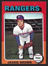 1975 TOPPS MINI #316  Jackie Brown  TEXAS RANGERS  EX-MINT+   C