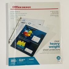 Office Depot Clear Heavy Weight Sheet Protectors 25 Counts 8 1/2  X 11  
