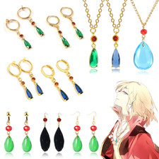 Anime Howl's Moving Castle Necklace Earrings Rings Howl Diamond Pendants Chain