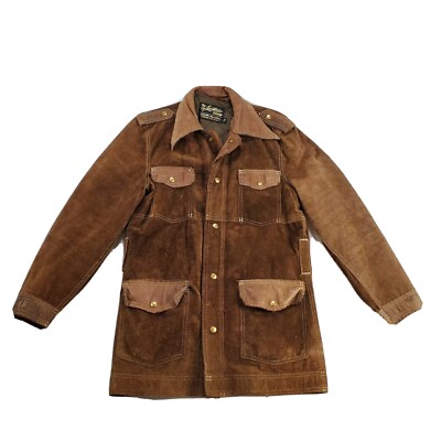 VINTAGE The Leather Shop Sears Suede Ranch Jacket Shop Field Coat Men 40