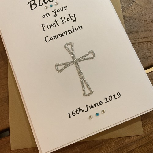 Handmade personalised Boys First Holy Communion Card- personalised name & date - Picture 3 of 3